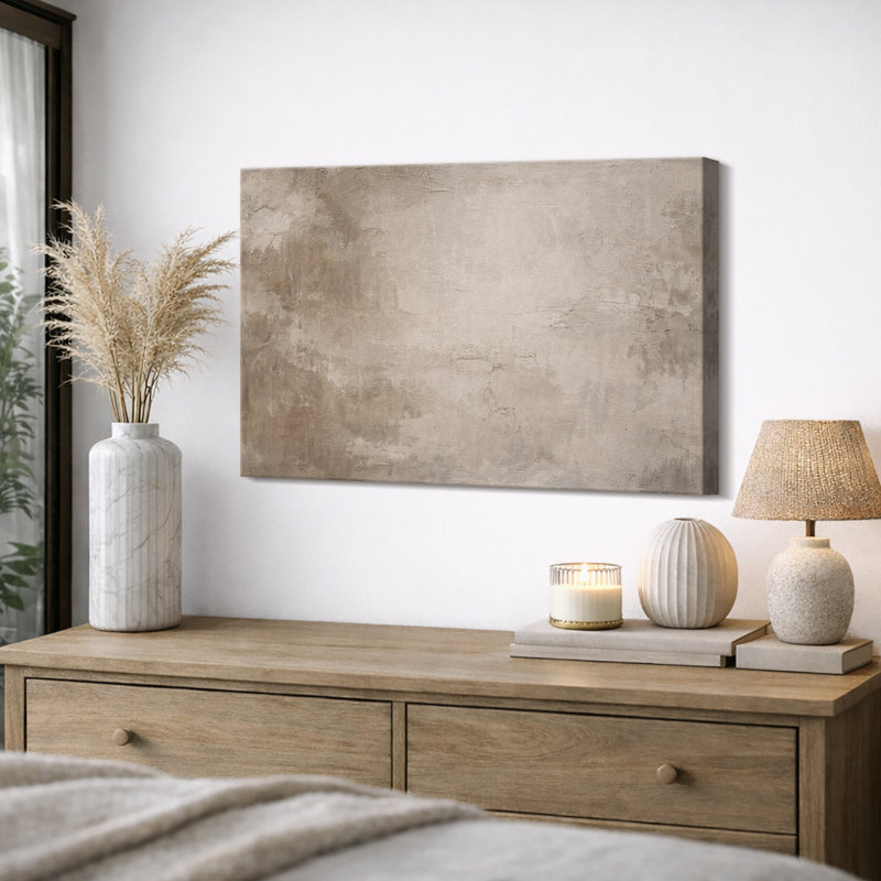 «Neutral Beige Minimalist Abstract Art», images de chambre à coucher, impression sur toile encadrée, impression numérique