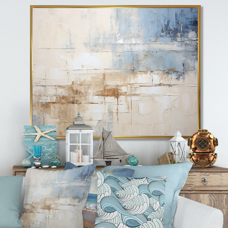 Plourde - Coastal Minimalisme, reproduction d'art sur toile encadrée, H 30 po x l 40 po x P 1,5 po, Cadre flottant doré