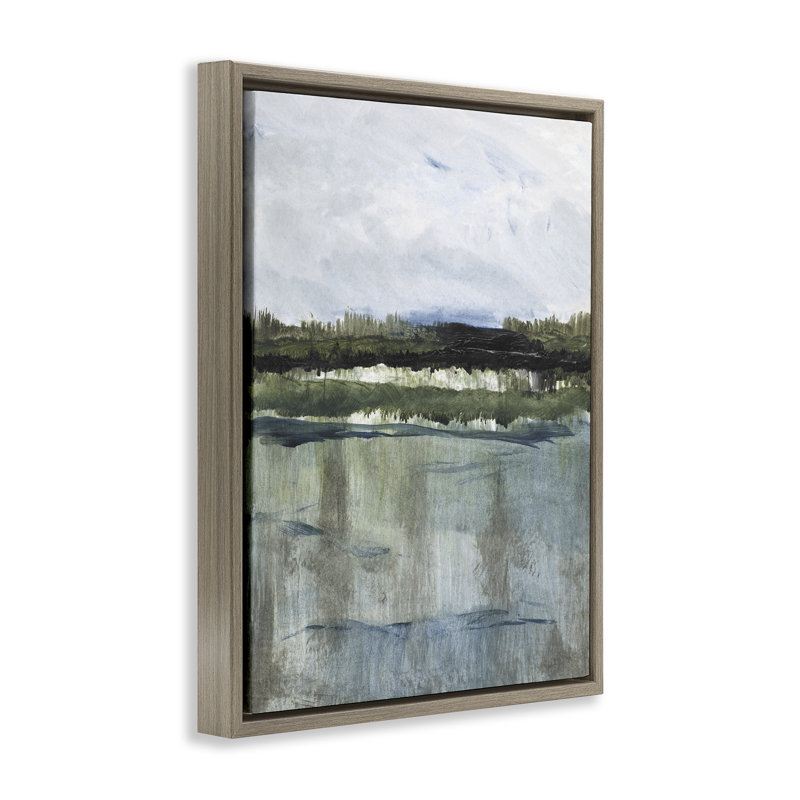 Cadre flottant Northwest Lakeside View, design par Lanie Loreth, Cadre flottant orme Montalcino, H 31 po x l 25 po