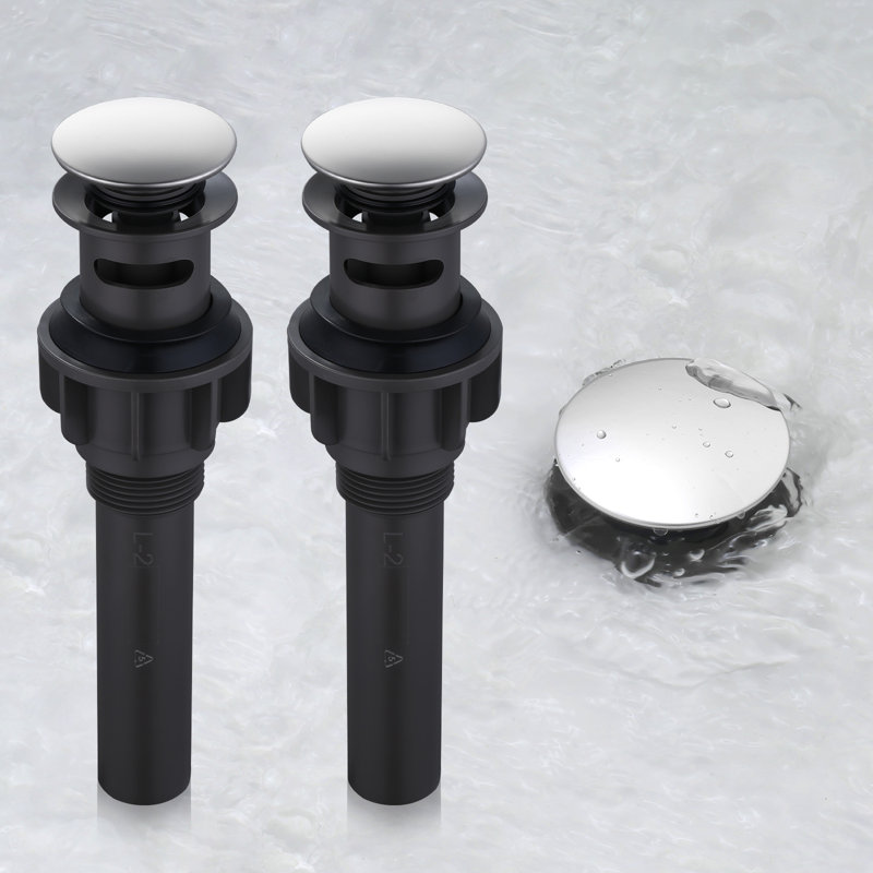 Pop-Up Bathroom Sink Drain with Overflow( 2Pack), Polished Chrome