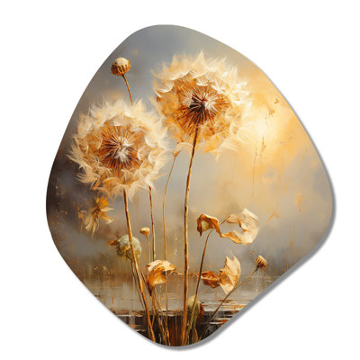 «White Dandelion Romantic Impression I», art mural asymétrique en forme de nébuleuse en forme de pissenlit
