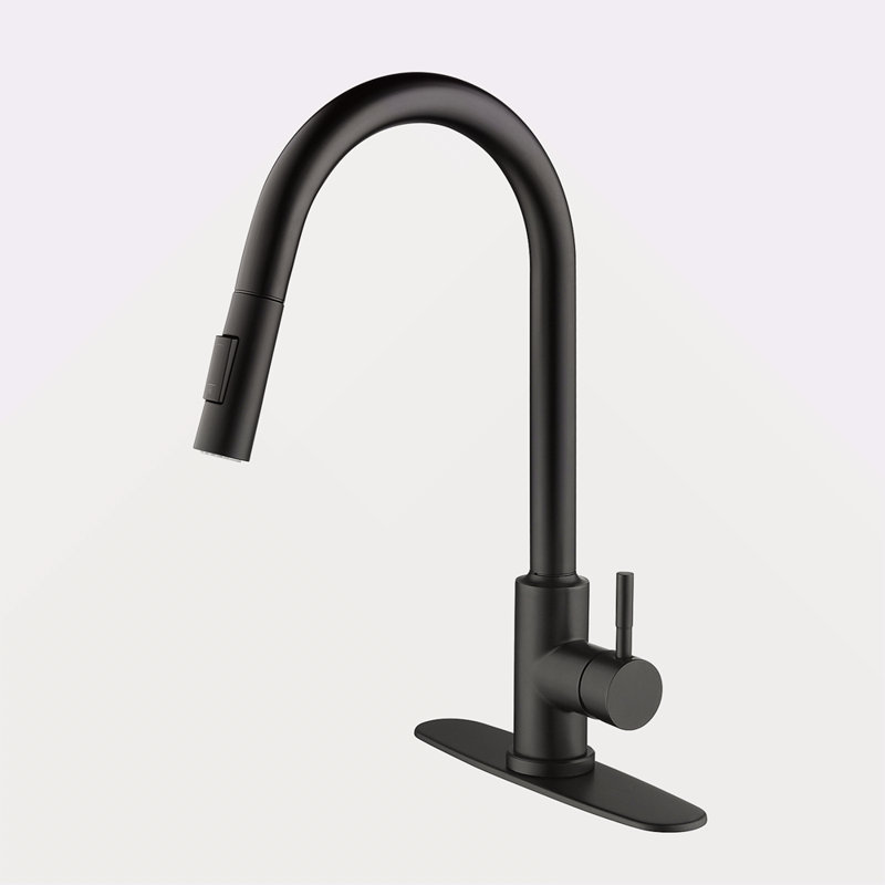 Robinet de cuisine tactile avec douchette extractible, Noir mat