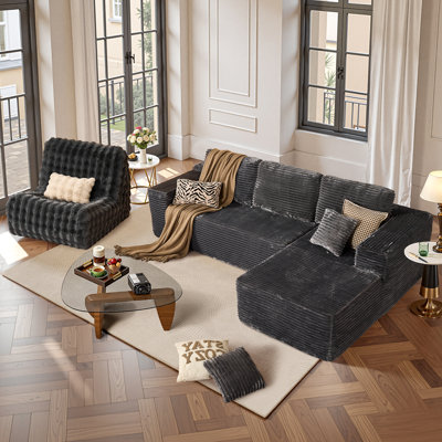 Canapé-lit modulaire, canapé convertible avec fauteuil à billes pour le salon