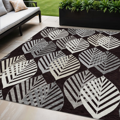 Tapis floral lavable intérieur argenté 5 pi x 8 pi