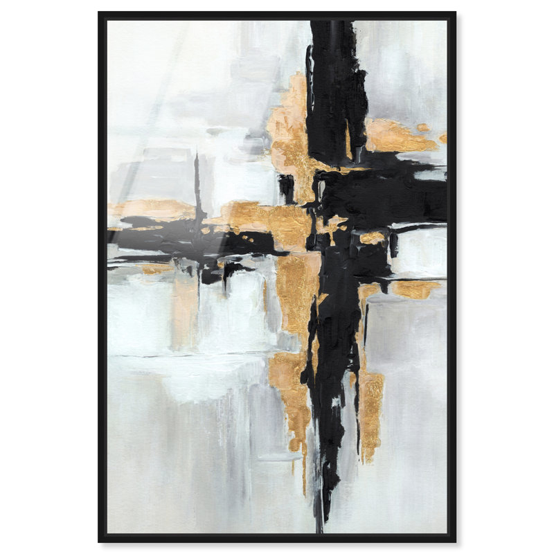 Golden Axis - Ira Colmeva, reproduction murale encadrée par Art Remedy, cadre noir, 16 x 24, 25"H x 17"W, Black Frame