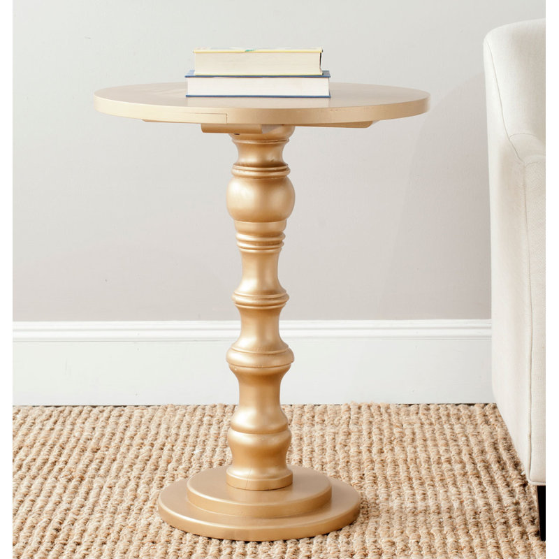 Willhite Solid Wood End Table, Gold