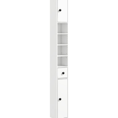 Grande armoire de salle de bain blanche avec 2 unités de porte et rangement réglable, H 70,15 po pour la salle de bain, la cuisine, le couloir et le salon