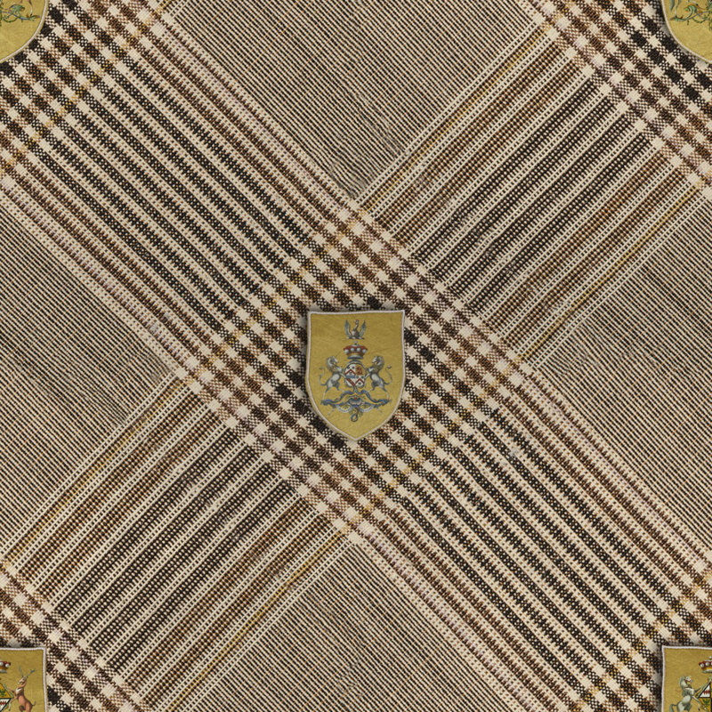 World Of Fabrics Plaid Wallpaper Roll, Brown/Black/Gold
