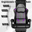 Fauteuil de jeu ergonomique avec siège à ressorts ensachés et repose-pieds, fauteuil d'ordinateur inclinable à 90 ° -155 ° avec support lombaire à massage, capacité de 350 lb, appui-tête réglable et accoudoirs liés-797948982