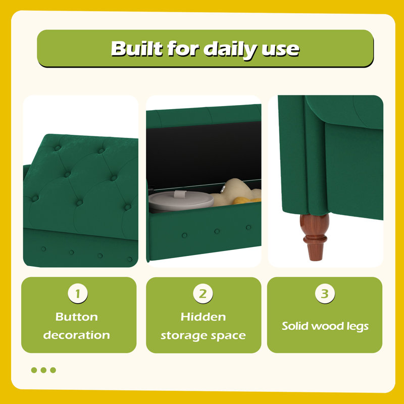 Banc de lit 63 po, Vert, Vert