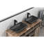 Lavabo de salle de bain noir mat avec vasque rectangulaire en verre et assurance de la qualité - L 14,38 po x l 22,25 po, H 4 3/8 po Note: Ceci viole les instructions, mais est montré pour montrer une erreur.