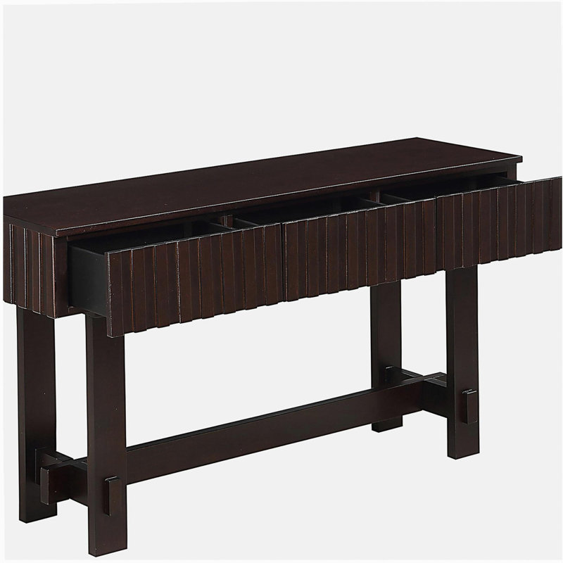 Brittanni 52" Mid-Century Console Table with Storage Drawers, Espresso