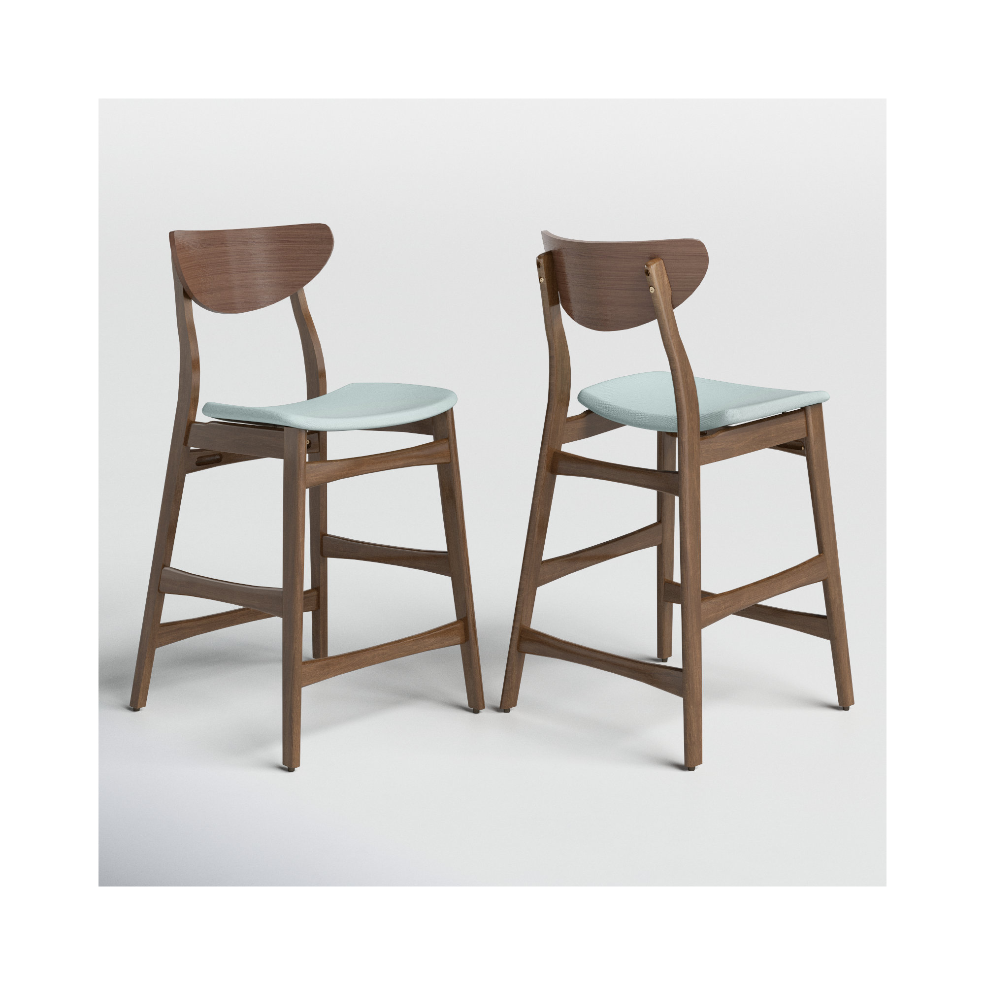 Fitz 24" Counter Stool, Mint, Walnut