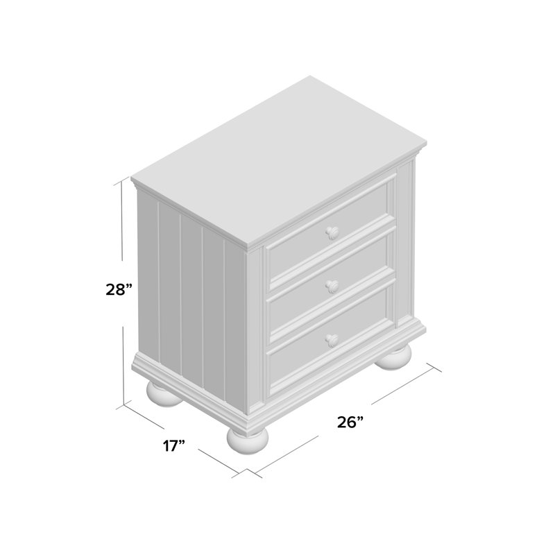 Patillo 26'' W Nightstand, White