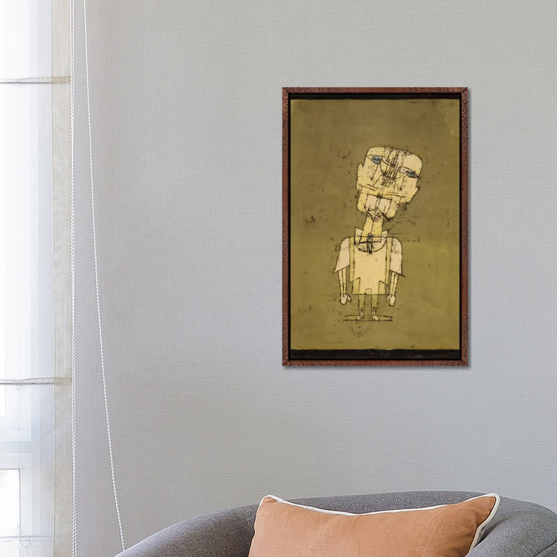 Ghost Of A Genius, 1922 by Paul Klee - Print on Canvas, Classic Brown Wood Framed, 66.04 cm H x 45.72 cm W