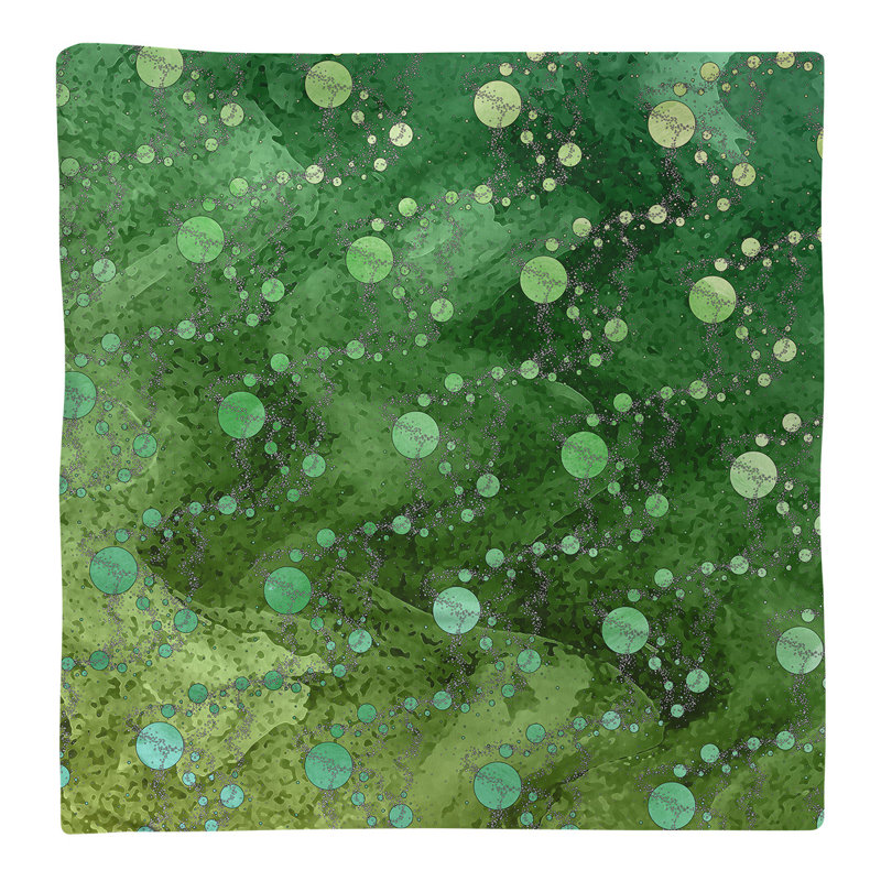 Serviette de coton de planètes stars, H 0,1 po x l 22 po x P 22 po, Jaune / vert, Sergé de polyester