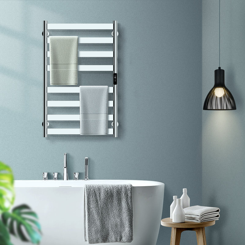 Chauffe-serviettes électrique mural, Miroir poli