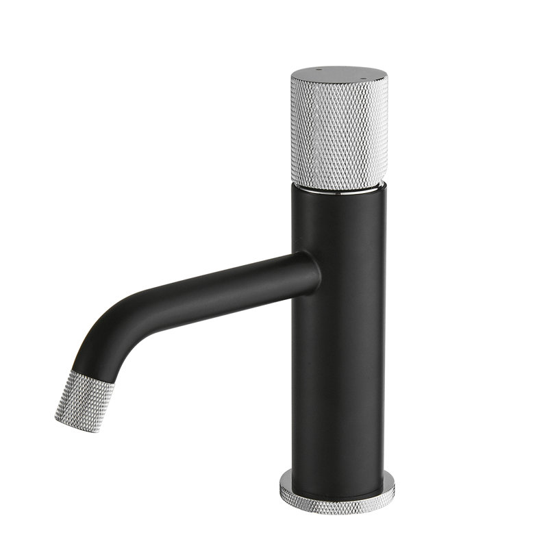 Contemporary Bathroom Water Mixer - Matte Black Finish With Handle And To Tarnishing Fingerprint Elegant Basin Tap Silver Cartridge Valve Rust