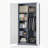 72" Metal Storage Cabinet, Storage Wardrobe Organizer with Hanging Rod, Locking Door and Adjustable Shelves-118958094