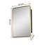 Armoire à pharmacie murale ou encastrable 20 po x 28 po en métal doré avec miroir