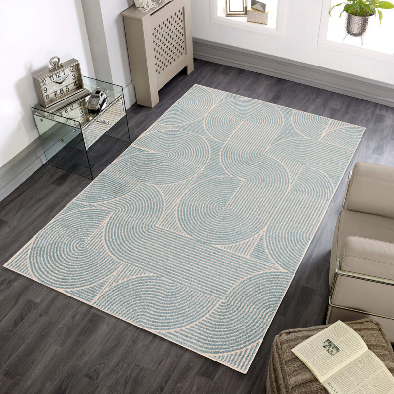 Briscoe Blue Geometric Area Rug, Rectangle 160 x 230cm