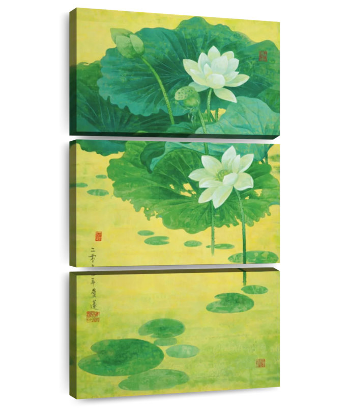 Lotus de printemps, H 52 po x l 24 po