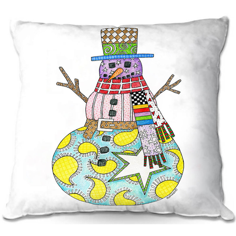  Coussin Couch Snowman, 16 po x 1 po, Blanc