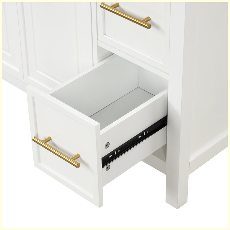 Modern Bathroom Vanity Cabinet with Two Doors and Three Drawers