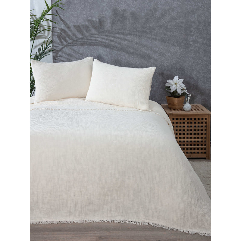 Muslin Shams Cotton Sham Set, Standard/Twin, Ivory