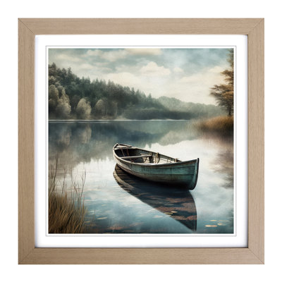 Boat on a Lake Digital No.1 - Framed Print