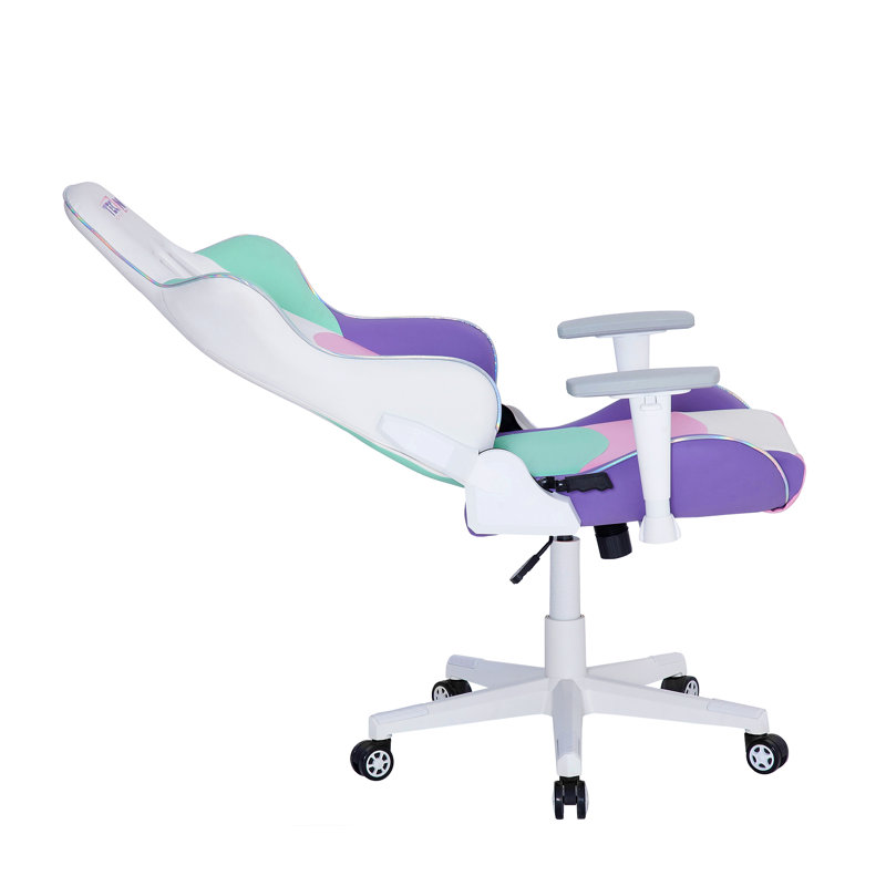 Techni Sport TS-42 Office-PC Gaming Chair, Pink/White, White