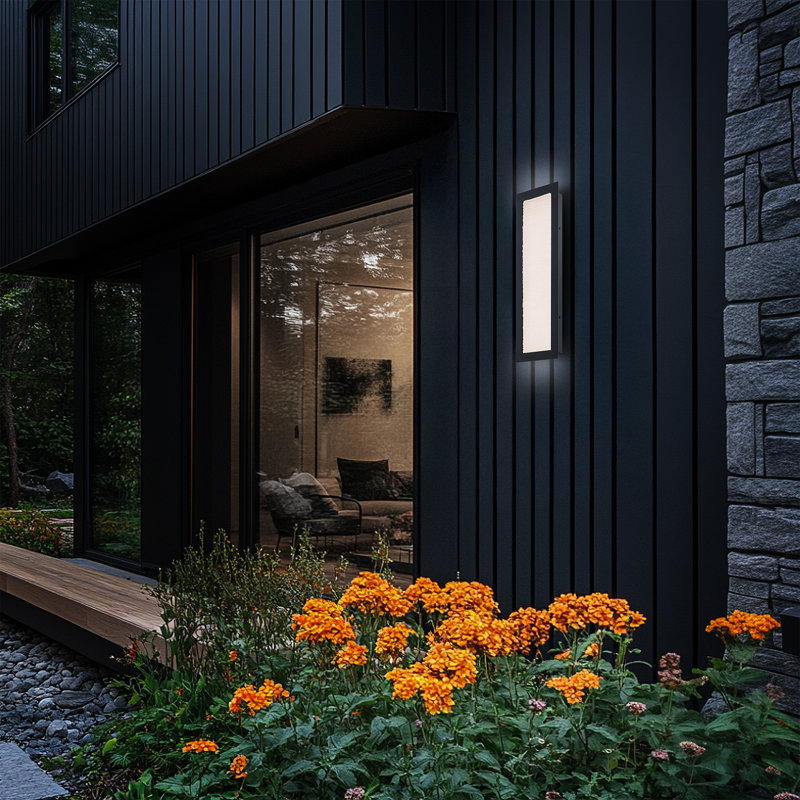 Wavelet 3000K Dimmable LED Outdoor Wall Light With Color Temperature Switch from 2700K/3000K/3500K/4000K, Weather Resistant Powder Coated Finish