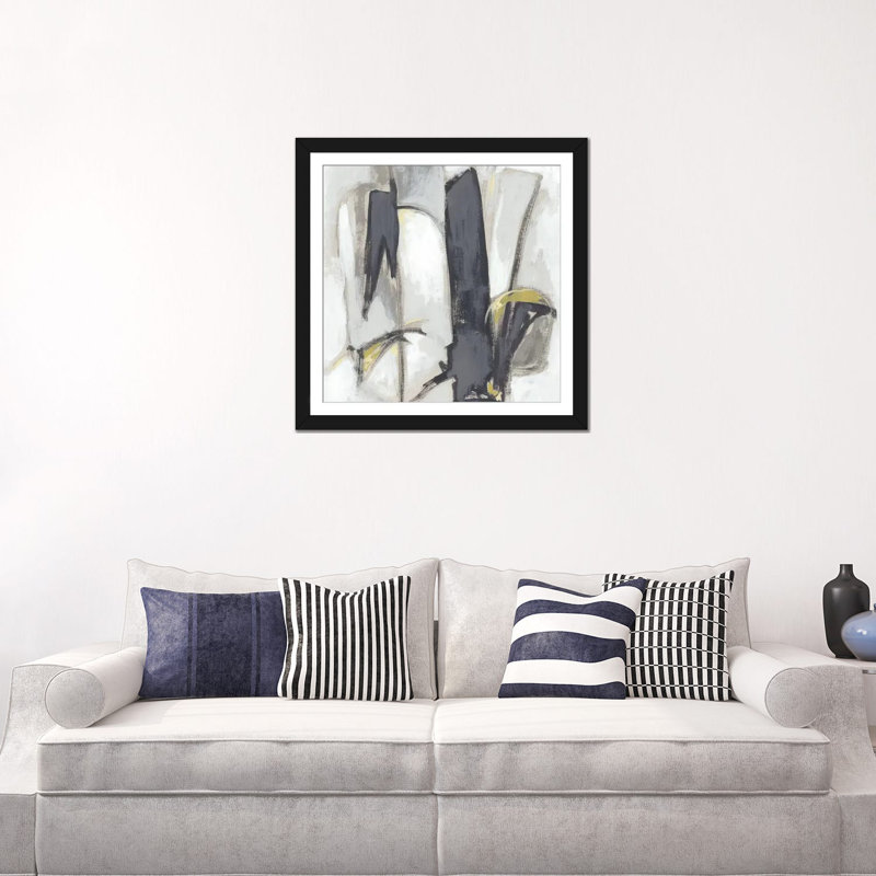 « locus ii », impression sur toile, H 16 po x l 16 po x P 1 po, Papier d'art encadré noir, Blanc