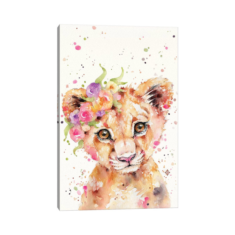 Little Lioness by Sillier Than Sally - Wrapped Canvas Gallery-Wrapped Canvas Giclée, 30.48 cm H  x 20.32 cm W