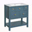 Ensemble de meuble-lavabo simple 30 po avec 5 tiroirs, ensemble de meuble-lavabo autoportant avec cadre en bois massif 30 po-118592851
