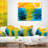 Sea Texture in Yellow Blue - Abstract Printed Throw Pillow