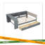 Lit plateforme en bois avec tablettes de rangement, tiroirs, station de charge et tête de lit tapissier, gris-1456753669