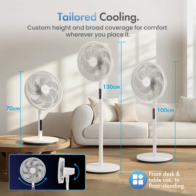 Vonhaus Pedestal Fan / Desk Fan 14"