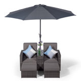 Duenweg Long Double Chaise with Cushions and Table