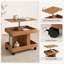 Petite table basse roulante avec plateau tournant et compartiment de rangement