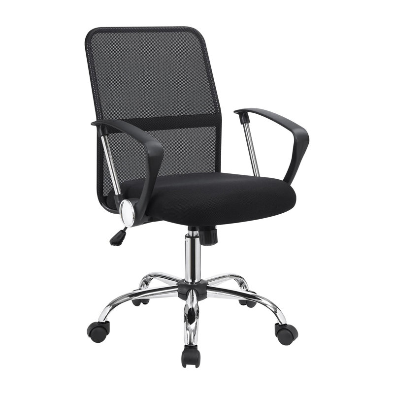 Chaise de bureau pivotante noire avec roulettes