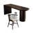 2-Person Black Straight Solid Wood Bar Table Sets