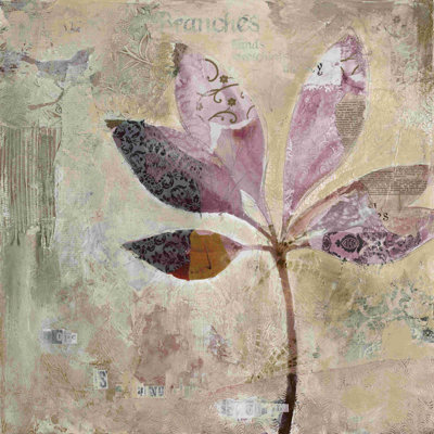 Painted Lilac Leaf On Cream