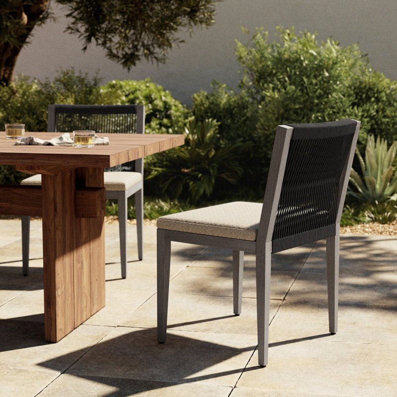 Dimitri Outdoor Dining Side Chair, Gray, Faye Sand