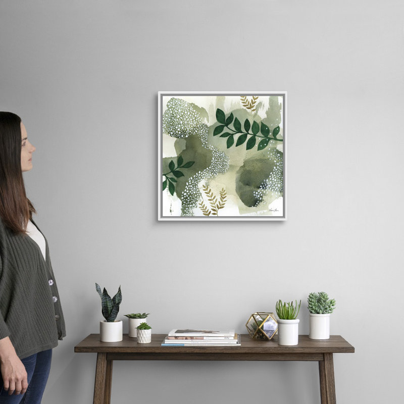 Art mural sur toile Woodland Walk IV, H 22 po x l 22 po, Toile avec cadre blanc
