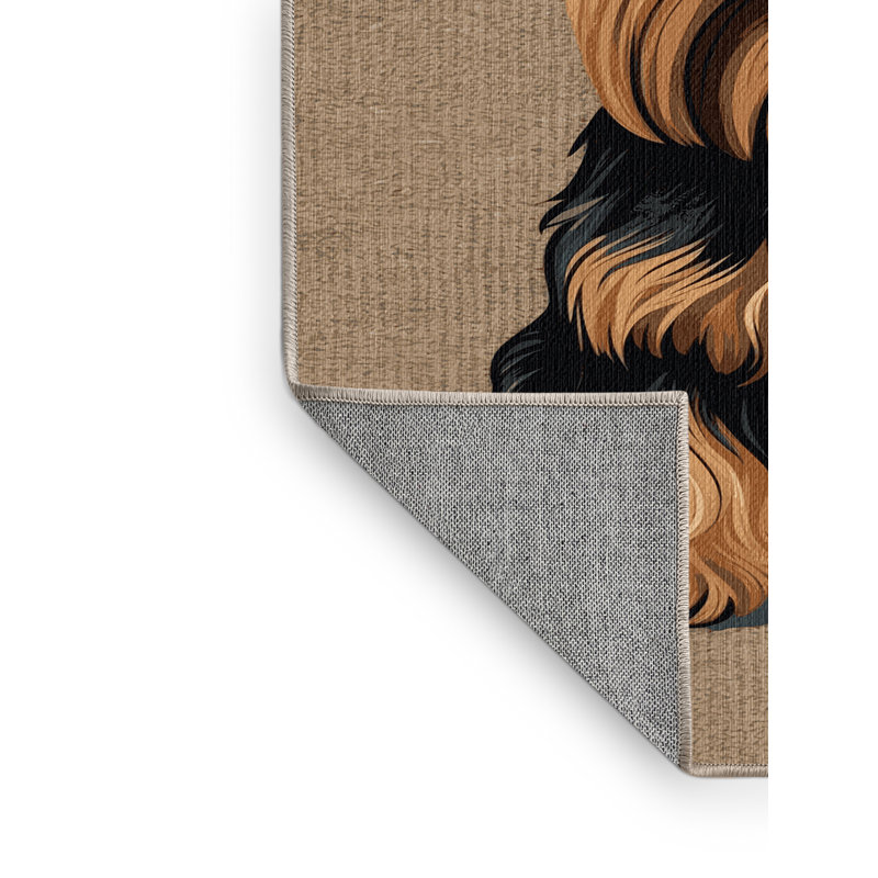  Tapis lavable pour chiens Griffon de Bruxelles, Rectangle 4 pi x 6 pi