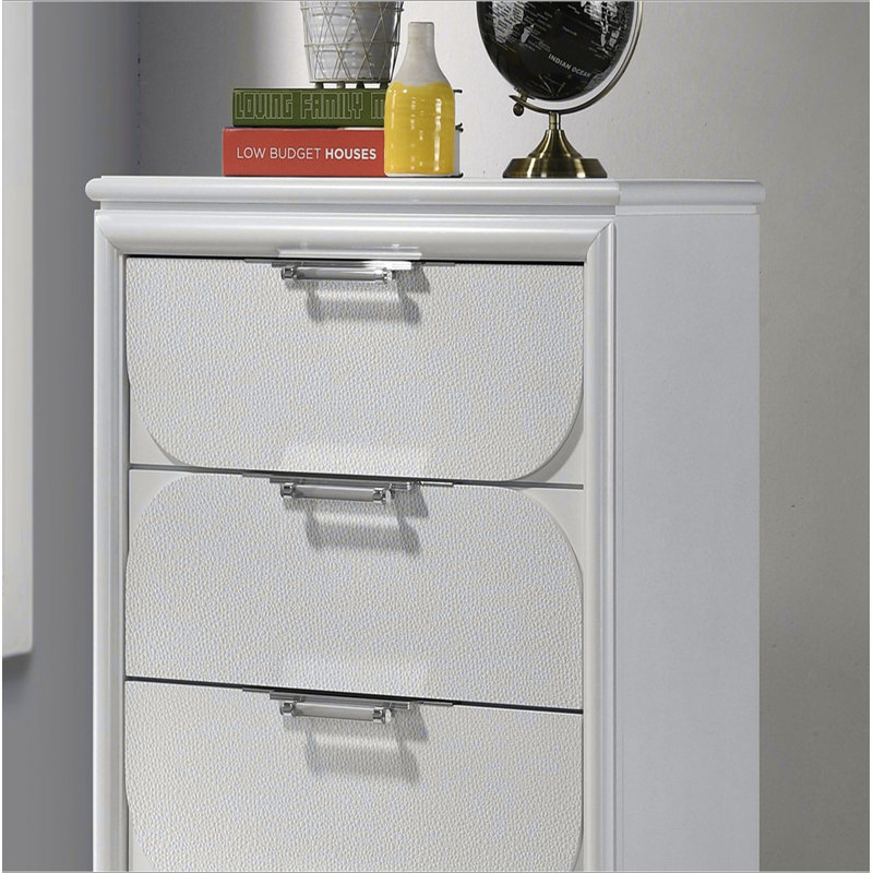 Commode 5 pièces Contemporary Glam Pearl White