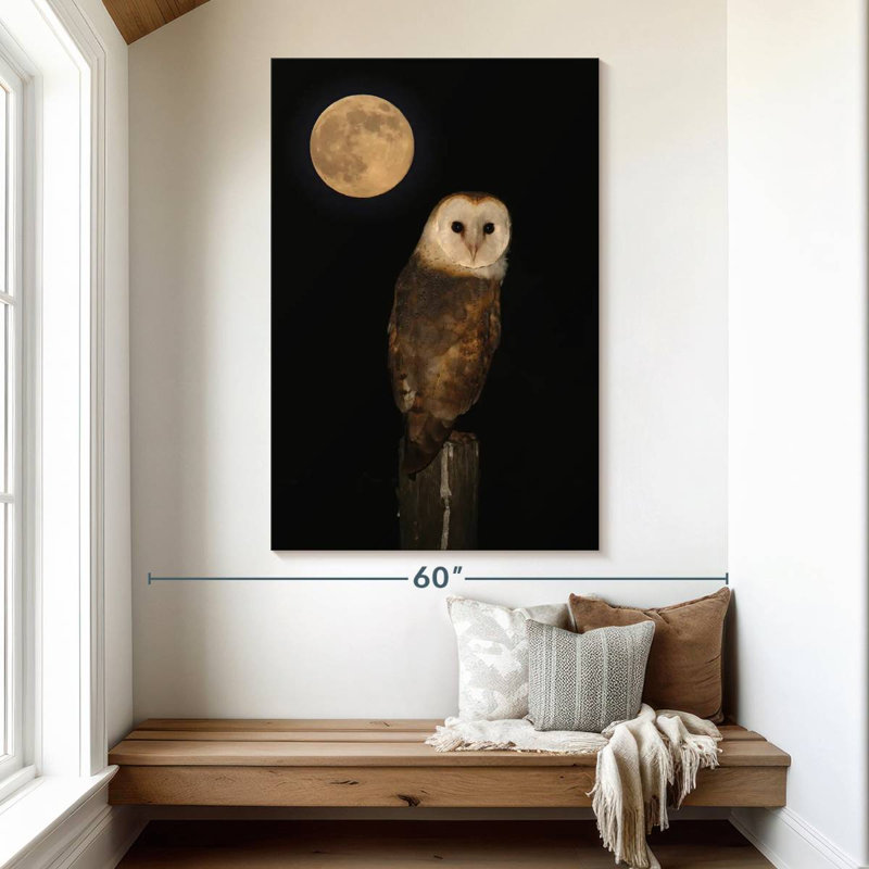Pleine lune hibou, H 51 po x l 34 po