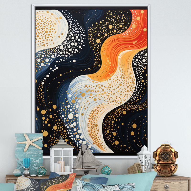Deep Marine Scenes Modern Collage IV - Abstract Wall Art Living Room, H 44 po x l 34 po x P 1,5 po, Cadre flottant blanc