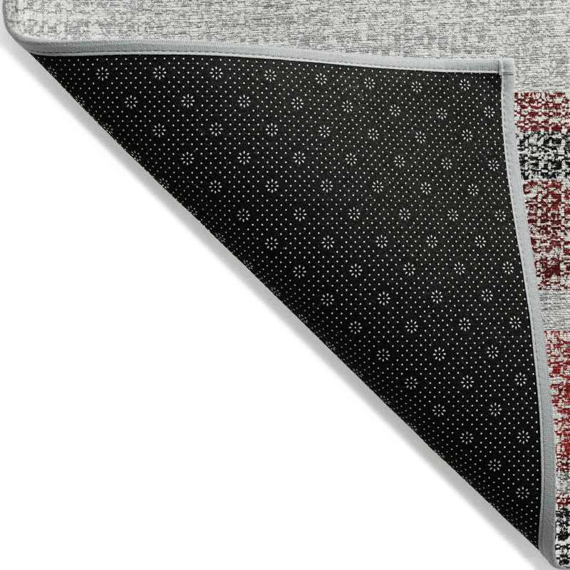 Tapis bourgogne intérieur / extérieur lavable à la machine Xhevrie, Rectangle 2 pi 6 po x 3 pi 10 po